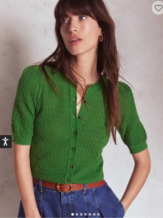 Boden Sweaters - Boden Dot Pointelle Cardigan XS Iguana Green